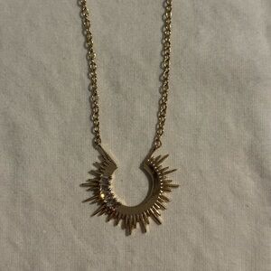Joy Dravecky Radiant Gold Sunburst Necklace NEW